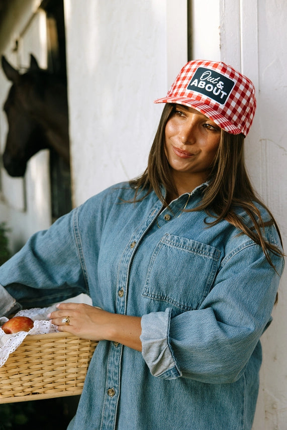 Out & About Gingham Patch Trucker Hat