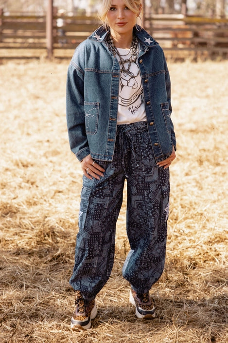 Paisley Bandana Print Jogger Pants