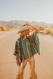 Painted Canyon Serape Poncho Top