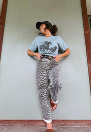 Leopard Wide Leg Jeans