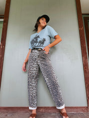 Leopard Wide Leg Jeans