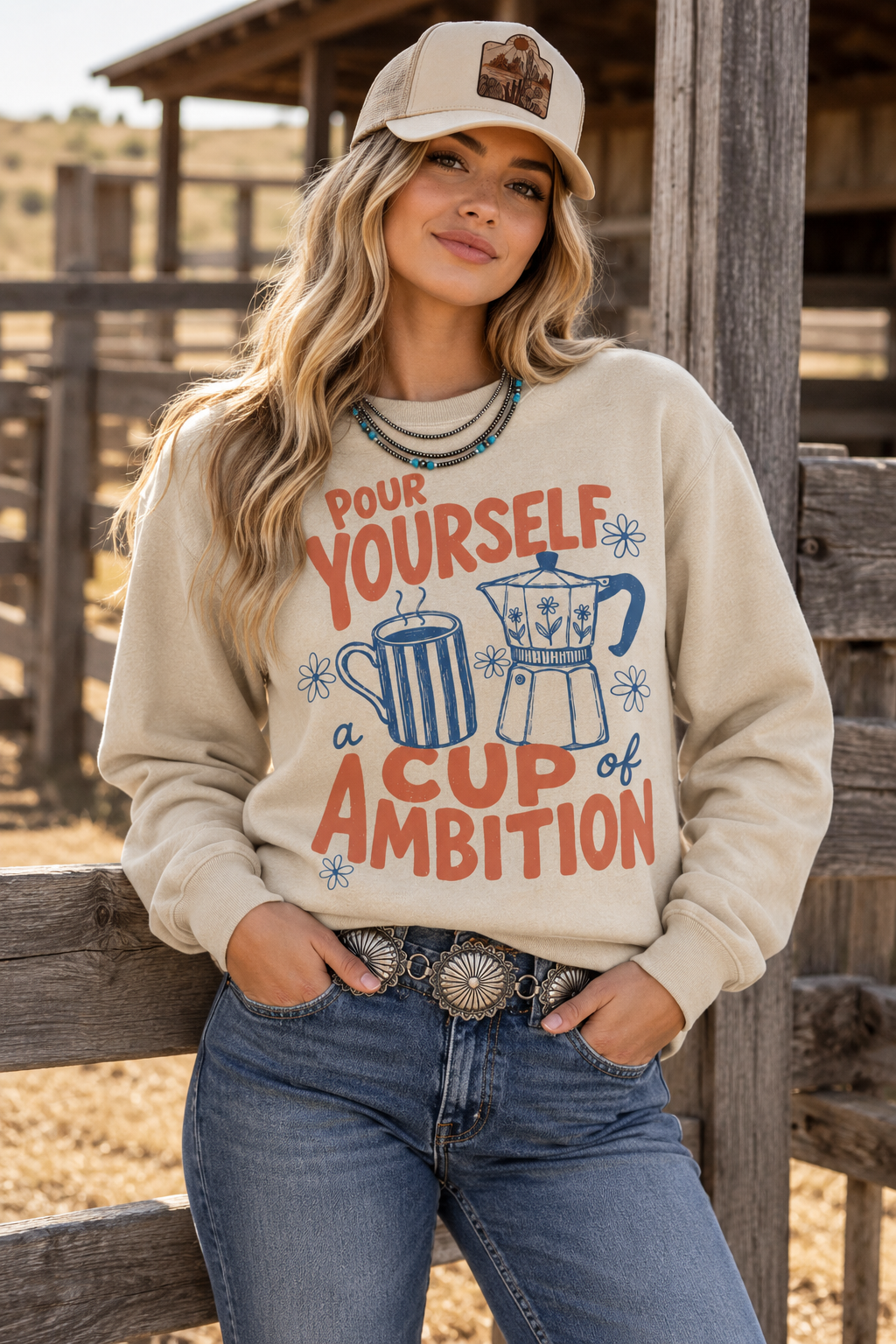 Pour Yourself A Cup of Ambition Graphic SweatshirtSandS