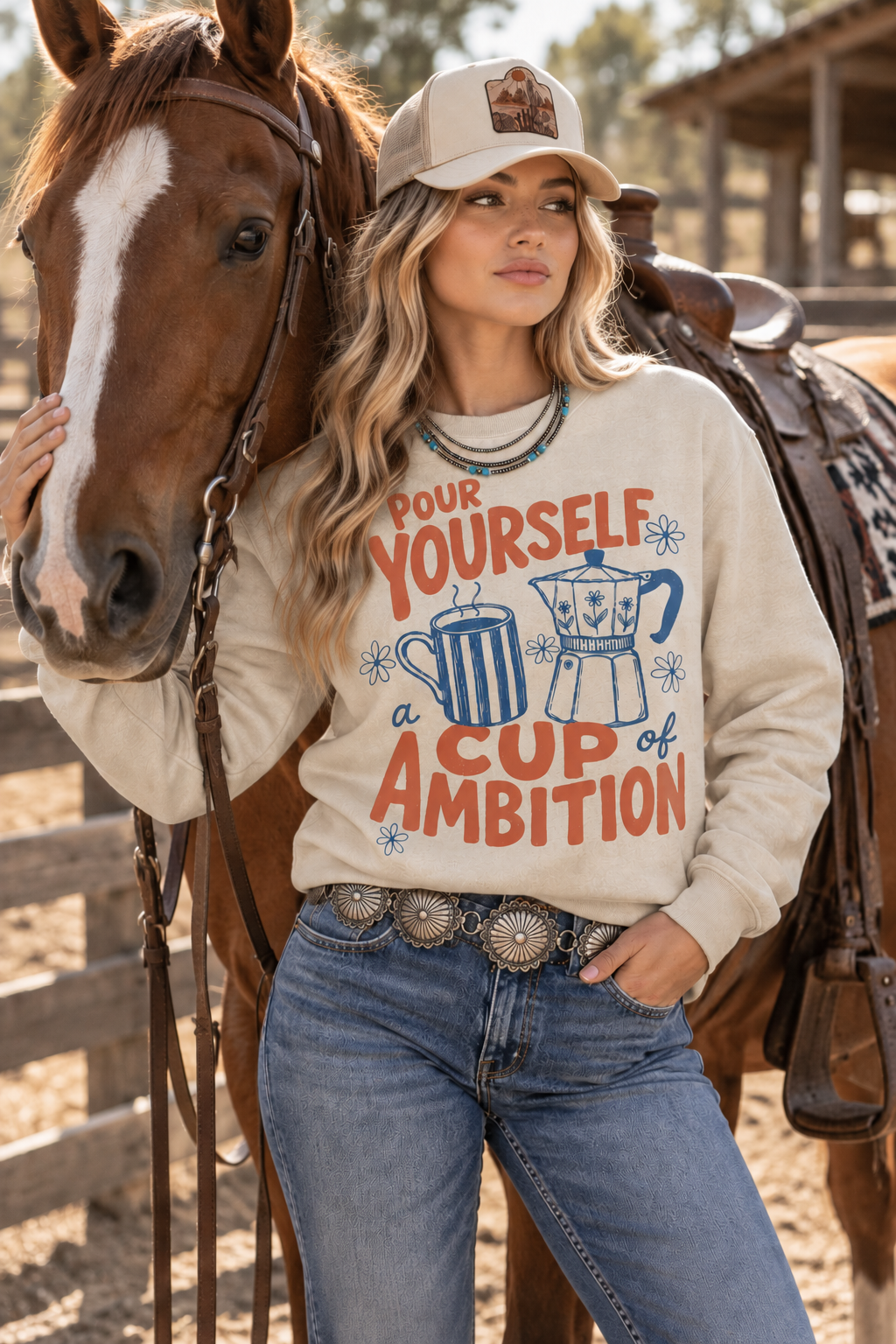 Pour Yourself A Cup of Ambition Graphic SweatshirtSandS
