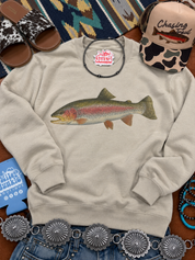 Rainbow Trout Graphic SweatshirtSand S