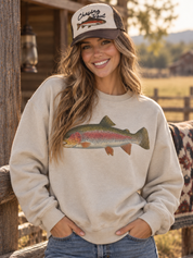 Rainbow Trout Graphic SweatshirtSand