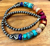 Canyon Turquoise & Raven Art Multicolor Beaded Necklace