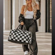 Outlaw Checkered Cowhide Duffel Bag