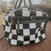 Outlaw Checkered Cowhide Duffel Bag