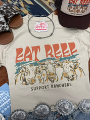 Eat Beef Support Ranchers Graphic TeeSand