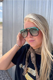 Turquoise Glam Sunglasses