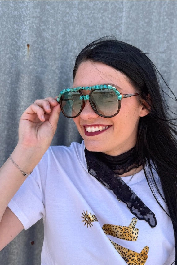 Turquoise Bridge Glam Sunglasses
