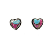 Cotton Candy Heart Stud Earrings