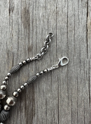 Silver Pearls and Pumpkin Beads Necklace