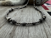 Silver Pearls and Pumpkin Beads Necklace