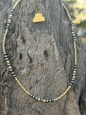 Sterling Silver Two-Tone Beaded Choker Necklace