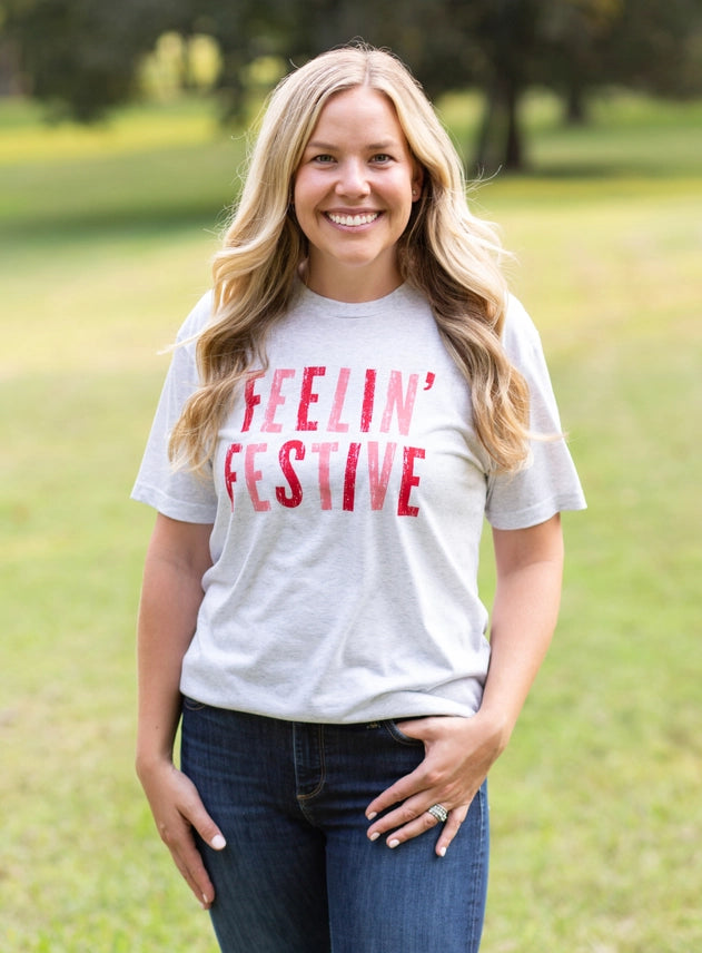Feelin' Festive Graphic TeeWhite