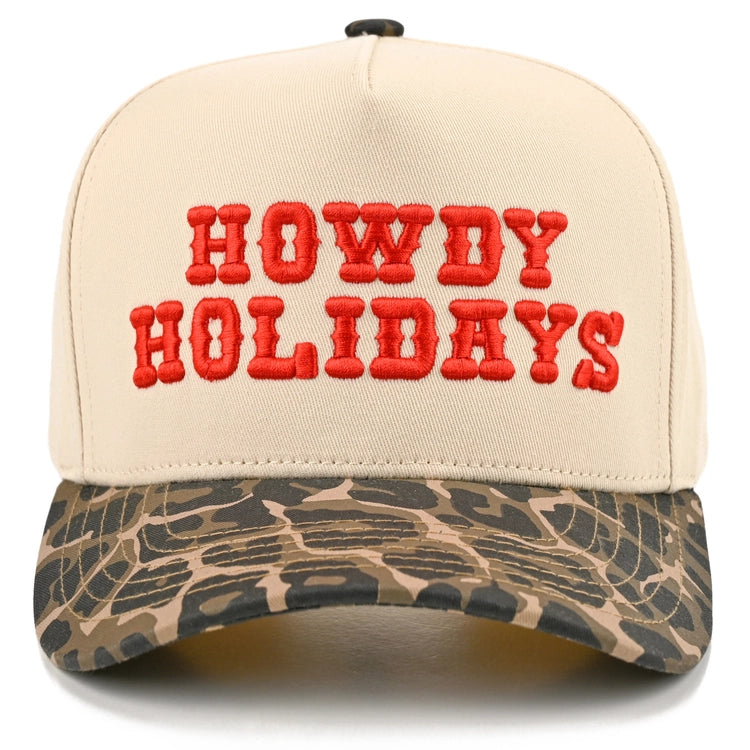 Howdy Holidays Christmas Embroidered Leopard Trucker Hat