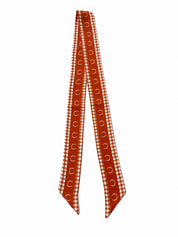 Horseshoe Gingham Twilly Scarf - Burnt Orange