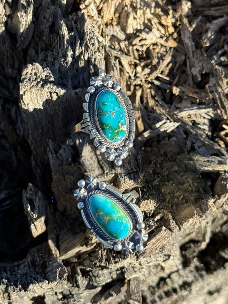 Large Sonoran Turquoise Teardrop Ring