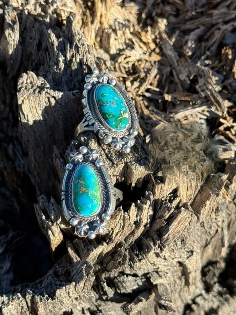 Large Sonoran Turquoise Teardrop Ring