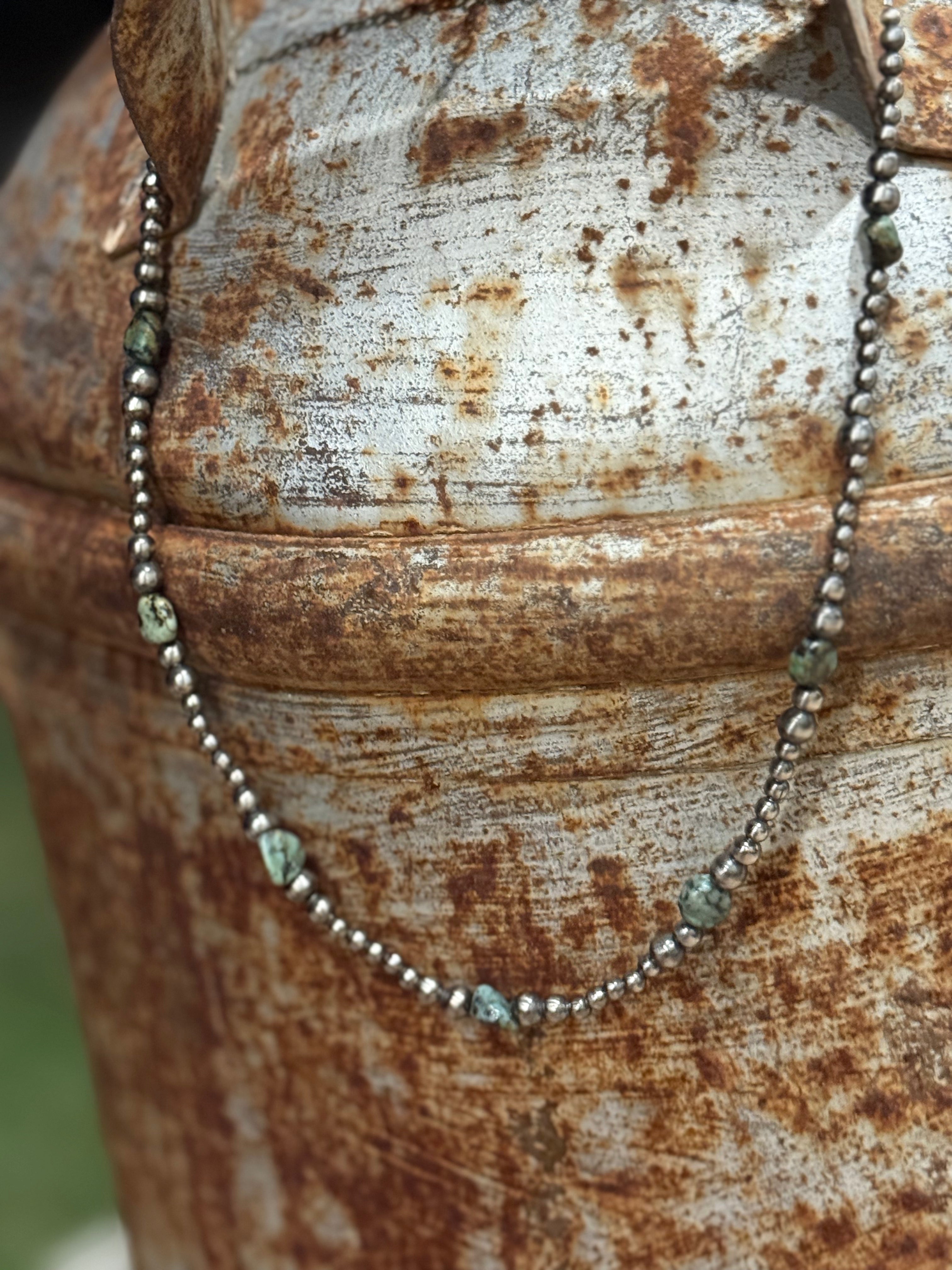 Sterling Silver Turquoise Flats Necklace