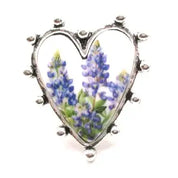 Western Bluebonnet Heart Cuff Ring