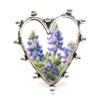 Western Bluebonnet Heart Cuff Ring