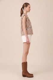 Desert Trails Embroidered Striped Muscle Tank