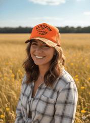 A Little On The Trashy Side Orange Camo Trucker HatOrange Camo