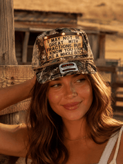A Whole Bitch Tree Camo Trucker Hat with Chain