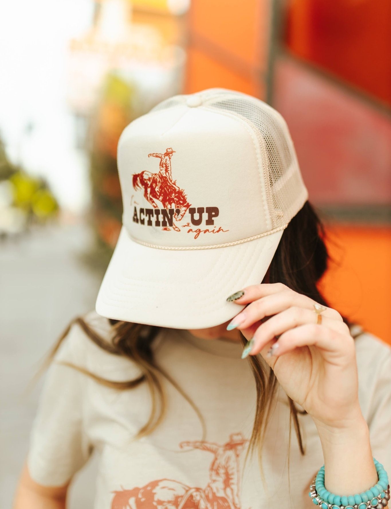 Actin' Up Again Trucker HatTan