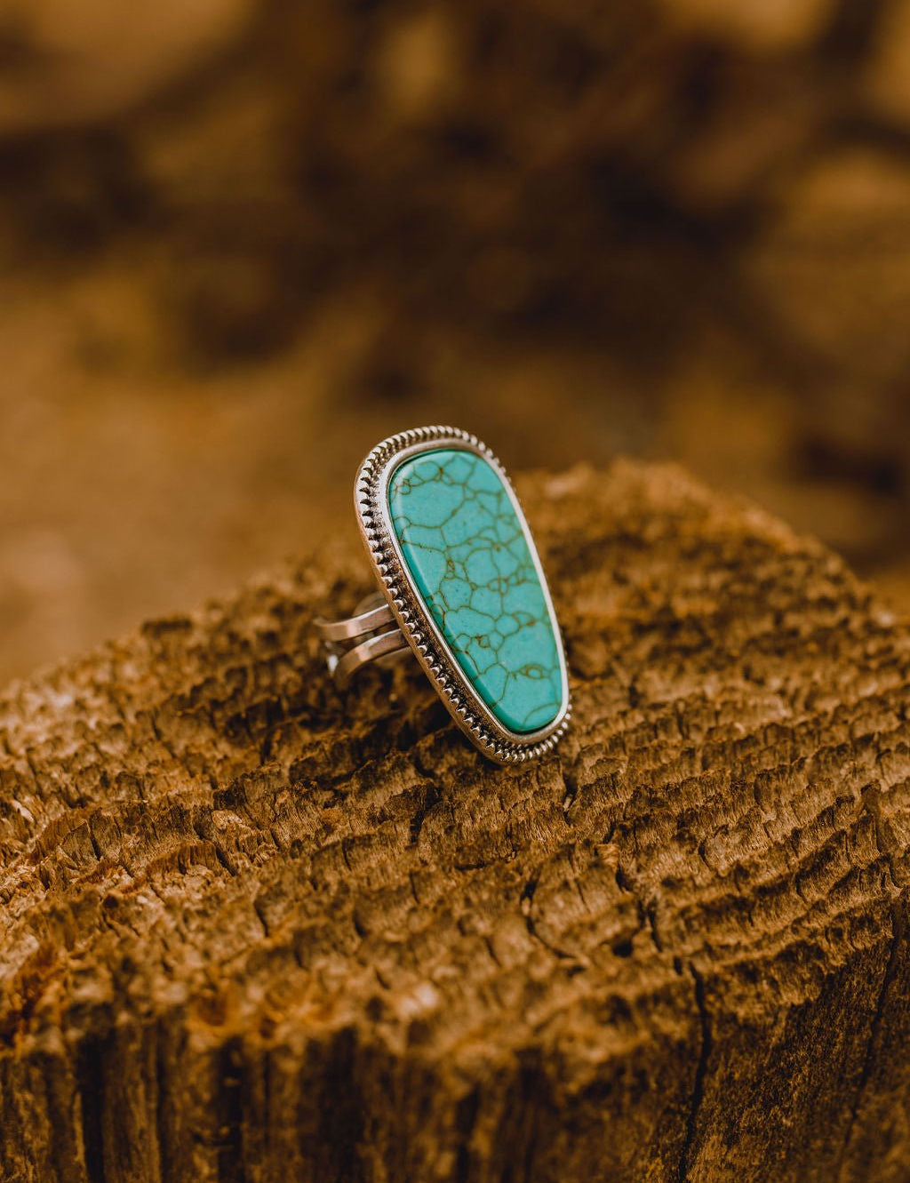 Adjustable Large Turquoise Stone RingTurquoiseOS