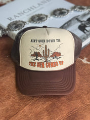 Ain't Going Down Trucker HatBrown & Tan