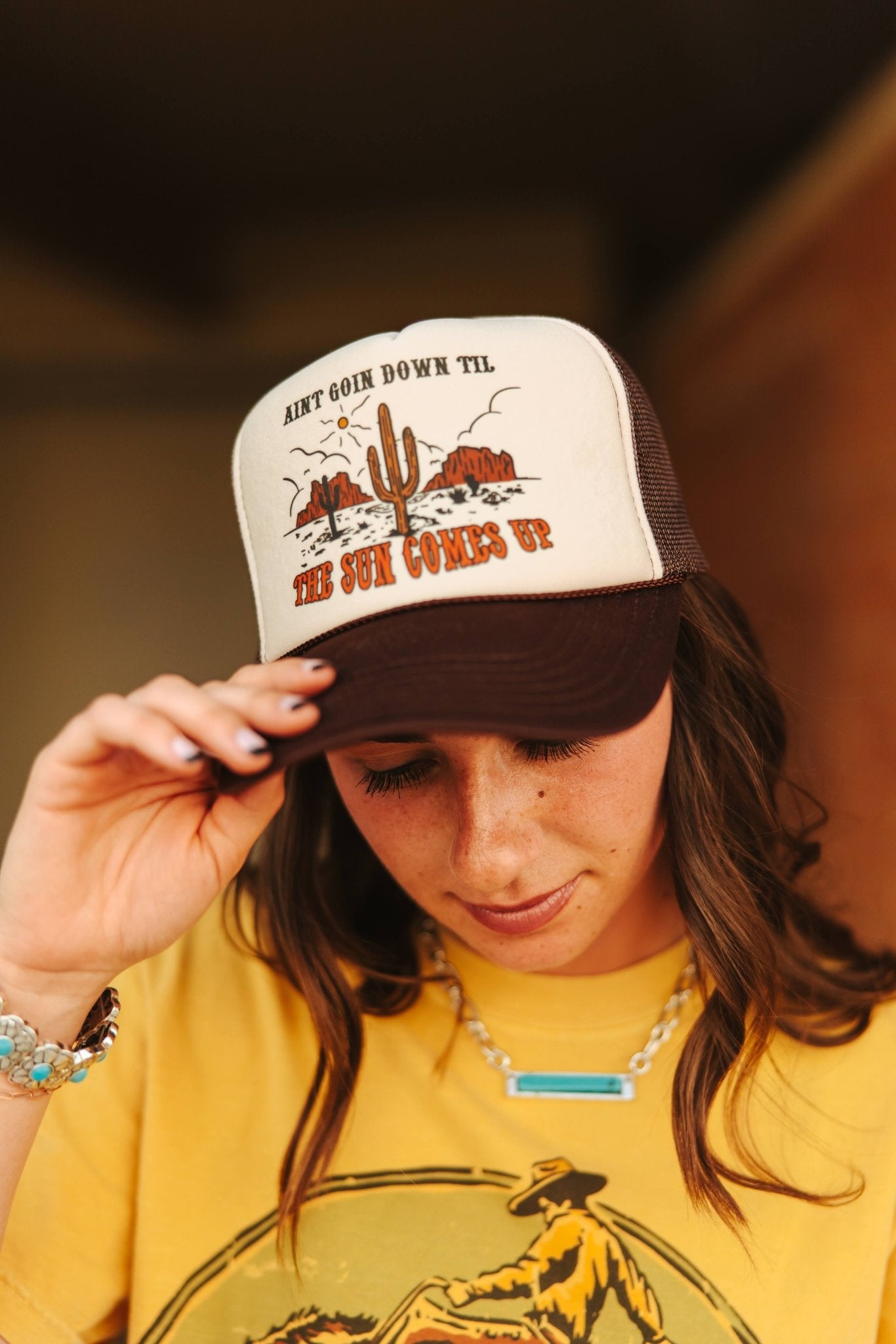 Ain&#39;t Going Down Trucker HatBrown &amp; Tan
