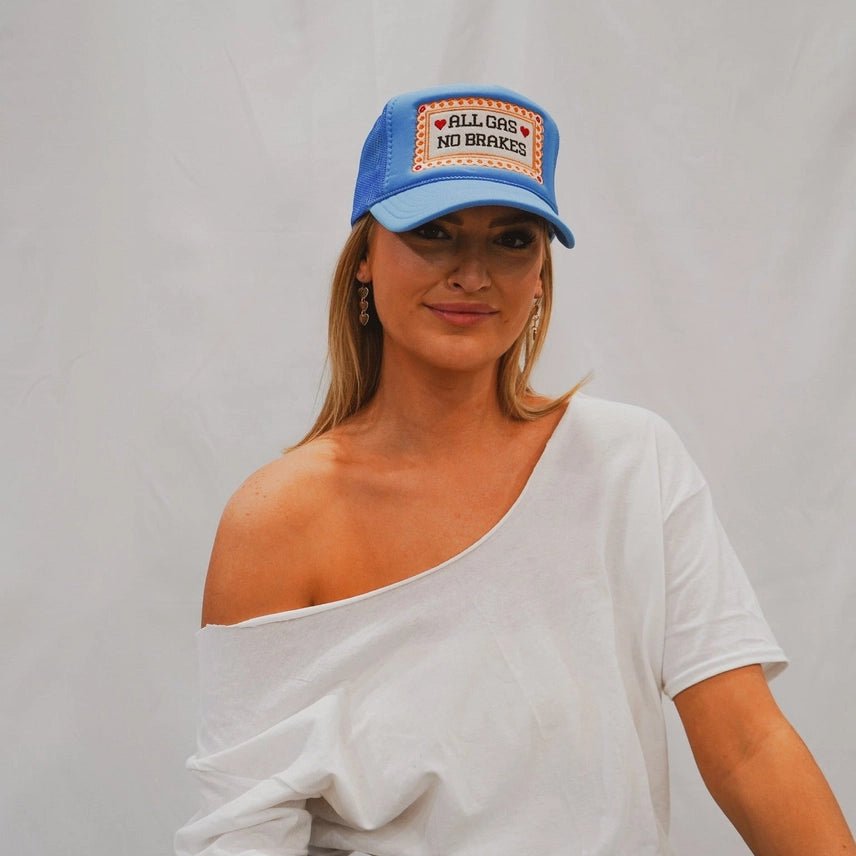 All Gas No Brakes Embroidered Trucker Hat