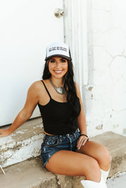 All Gas, No Brakes Trucker HatBlack & WhiteOS