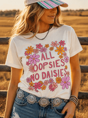 All Oopsies No Daisies Floral Graphic TeeNaturalS
