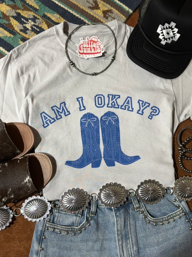 Am I Okay Graphic TeeCool GreyXS