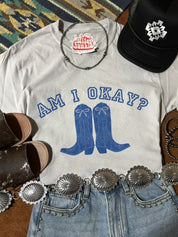 Am I Okay Graphic TeeCool GreyXS