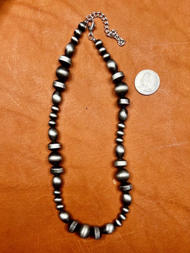 Amarillo Desert Silver Beaded Necklace