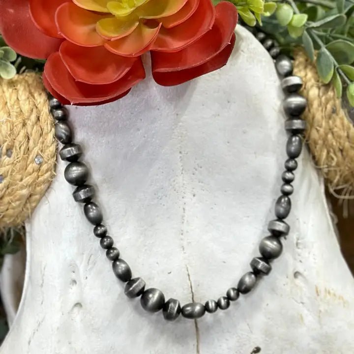 Amarillo Desert Silver Beaded Necklace