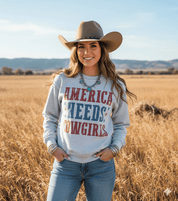 America Needs Cowgirls Graphic SweatshirtAshS