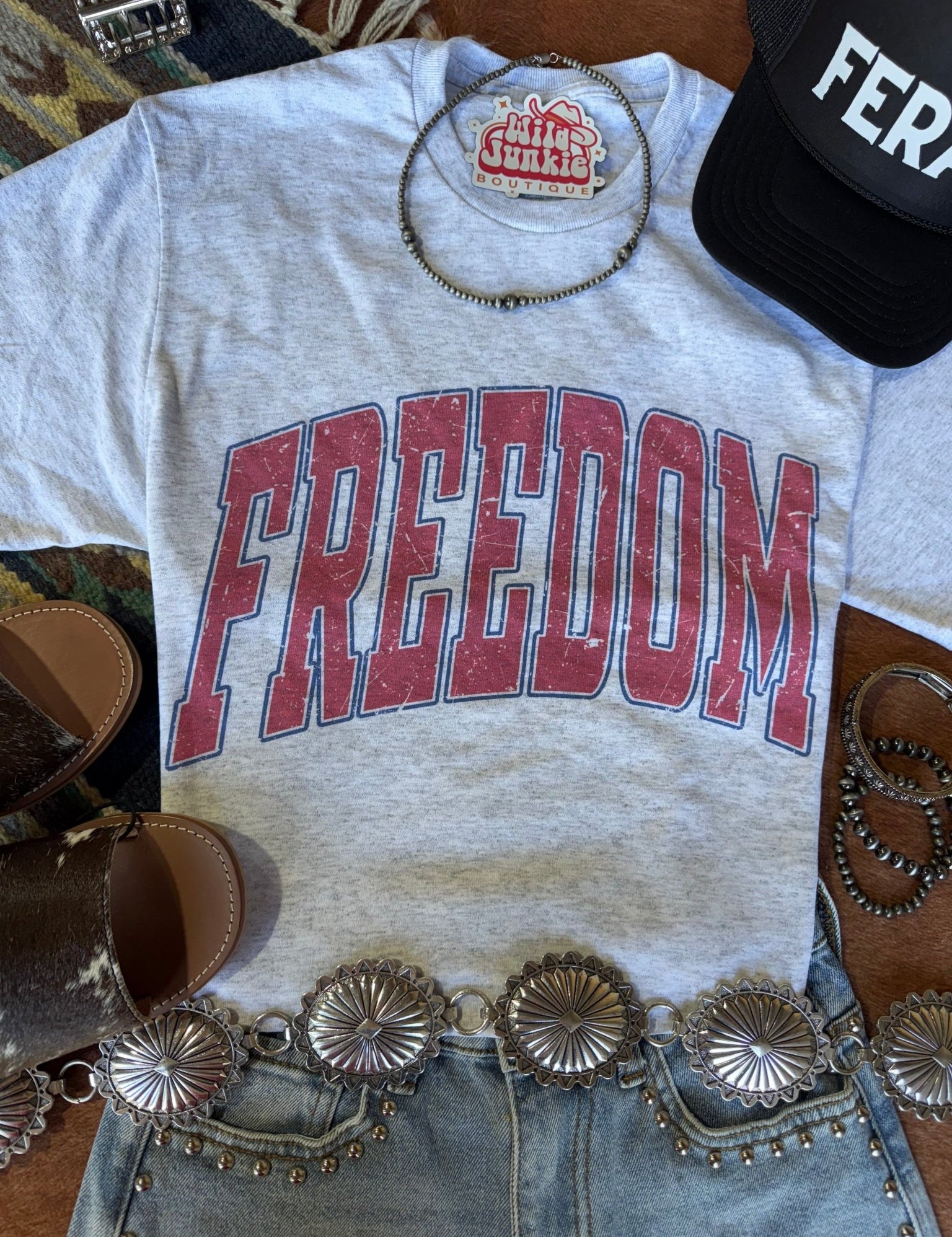 American Freedom Graphic TeeLight AshXS