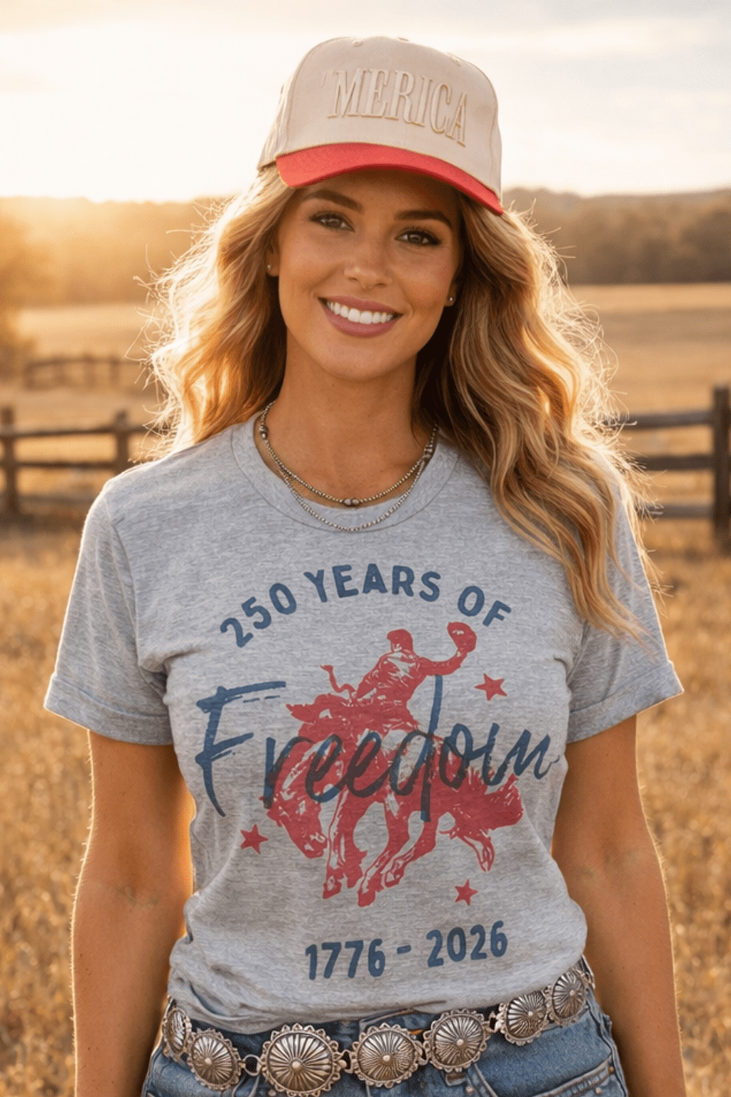 America's 250 Years of Freedom Graphic TeeLight Heather GreyS