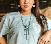 Arizona Sky Cluster Turquoise Lariat Necklace