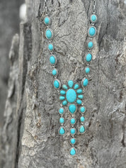 Arizona Sky Cluster Turquoise Lariat Necklace