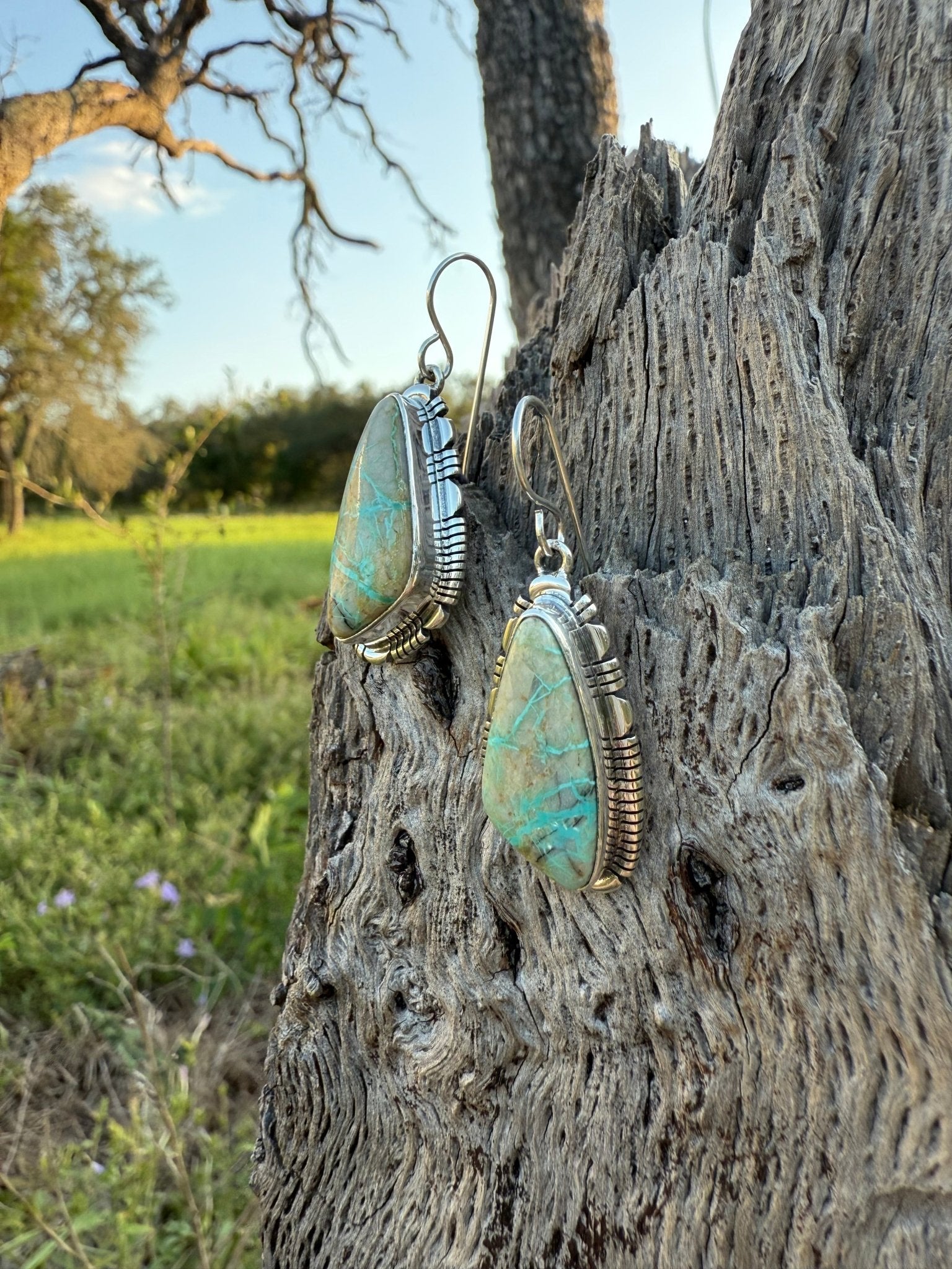 Authentic Boulder Turquoise Teardrop Set