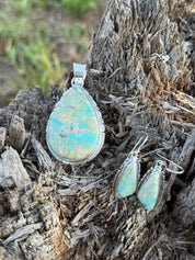 Authentic Boulder Turquoise Teardrop Set