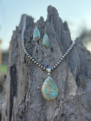Authentic Boulder Turquoise Teardrop Set