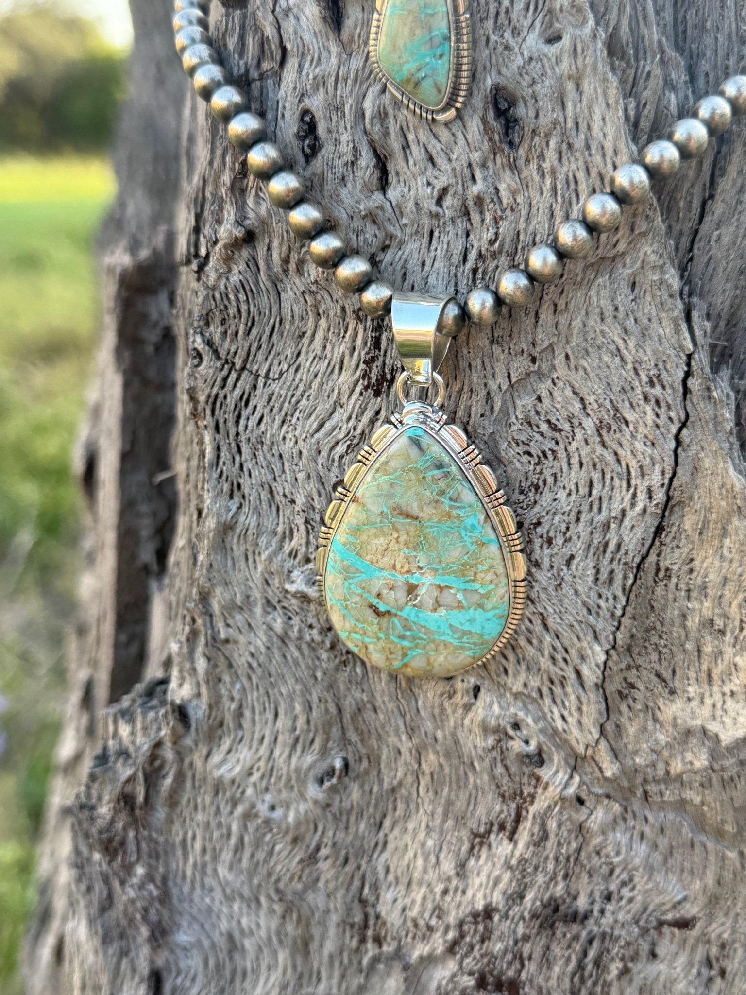 Authentic Boulder Turquoise Teardrop Set
